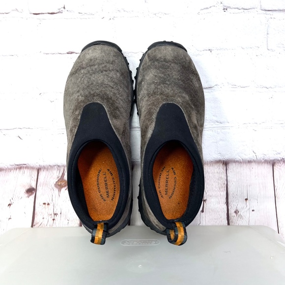 🚫SOLD! |•MERRELL•| Brown Suede Leather & Black Slip On Heavy Tread Shoes - Picture 3 of 10